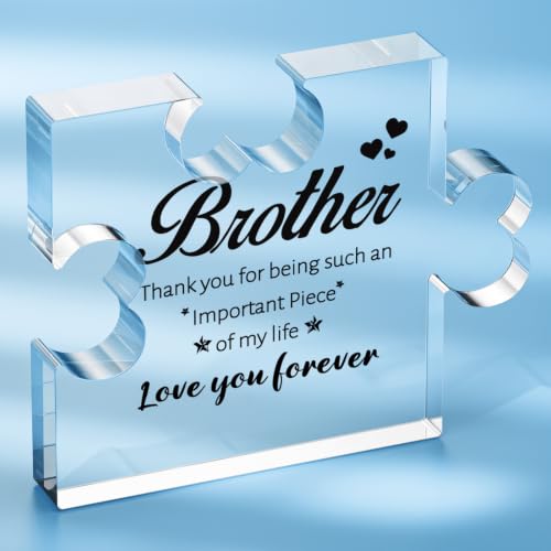 Brother Acrylic Plaque Gift for Brother - Personalized Puzzle Style Decor 3.3 x 2.8 inches