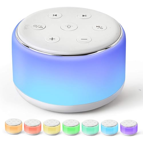Rechargeable White Noise Machine with Night Light - 34 Soothing Sounds