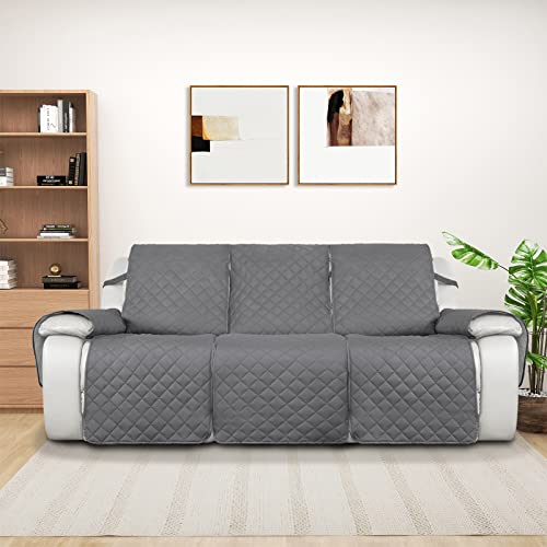 Reversible 3-Seat Recliner Couch Cover - Gray/Light Gray