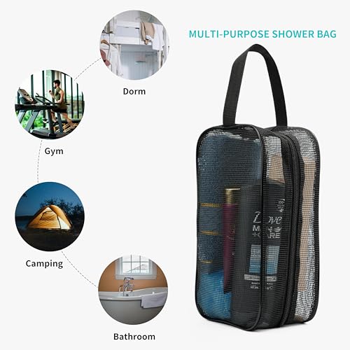 Mesh Shower Caddy Bag Portable Quick Drying Toiletry Organizer