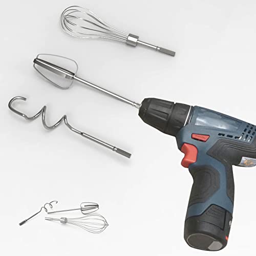 3-Piece Stainless Steel Hand Mixer Attachment Set for Cordless Drills