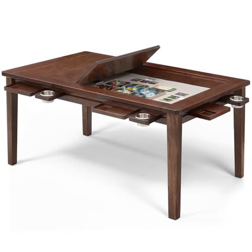 Solid Wood Gaming Table with Removable Dining Top - 54" x 31" Game Space