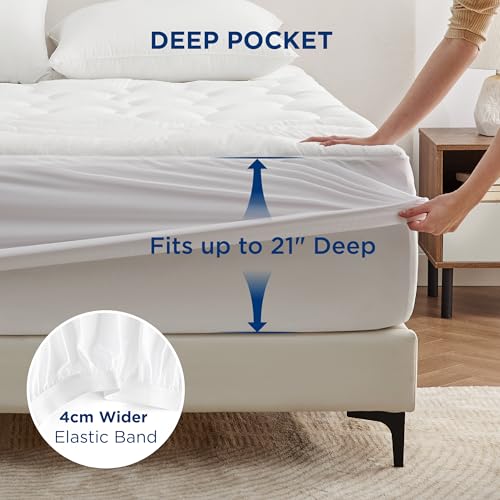 Bedsure Waterproof Twin XL Mattress Protector - Deep Pocket Mattress Pad