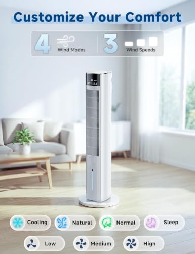 42-Inch Portable Evaporative Air Cooler 1.1-Gal Dual Tank Swamp Cooler