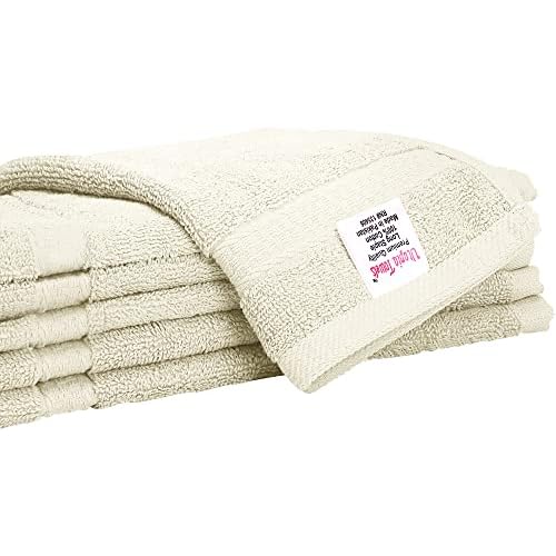 Utopia Towels 12 Pack Premium Wash Cloths Set, 12 by 12 Inches, 100% Cotton Ring Spun, Highly Absorbent and Soft Feel Essential Washcloths for Bathroom, Spa, Gym, and Face, Ivory