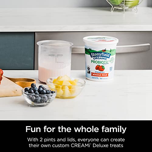 24 oz Reusable Ice Cream Maker Pints with Storage Lids, 2 Pack - Coral & Yellow