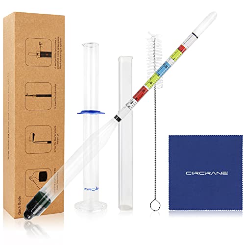 Triple Scale Hydrometer and Glass Test Jar Set for Home Brewing