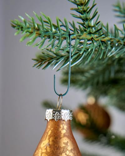 Green Metal Holiday Ornament Hooks - 300 Count Tree Hangers (2 Sizes)