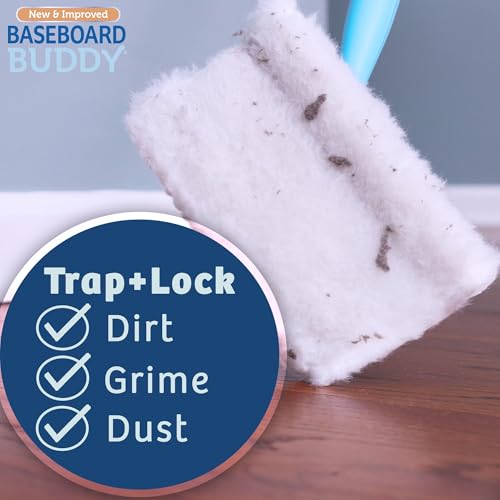 Extendable Baseboard & Wall Cleaner Tool with 3 Reusable Microfiber Pads