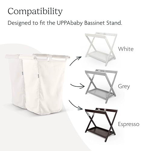 Dual-Compartment Laundry Hamper Insert for Bassinet Stand