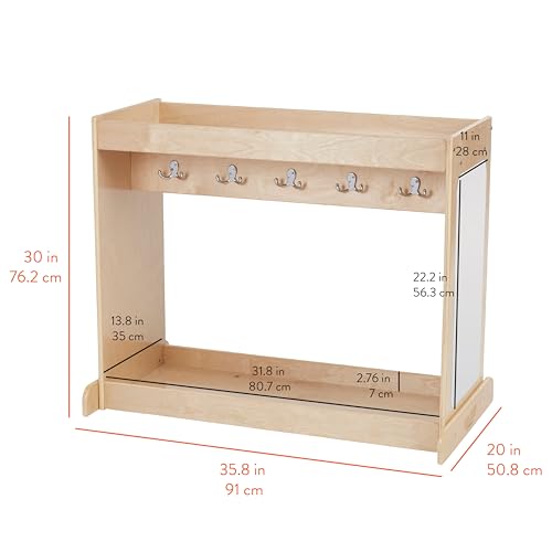 Double-Sided Toddler Dress-Up Storage Rack with Mirrors and 10 Hooks