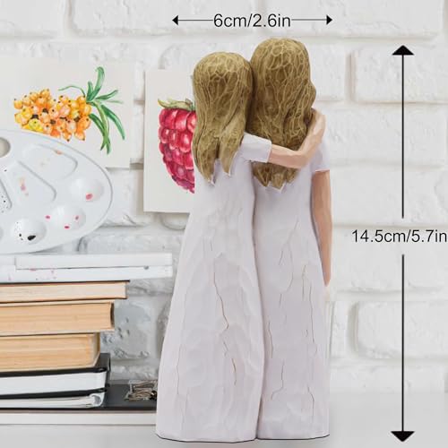 Mother Daughter Figurine Hand-Painted Resin Statue Gift for Mom