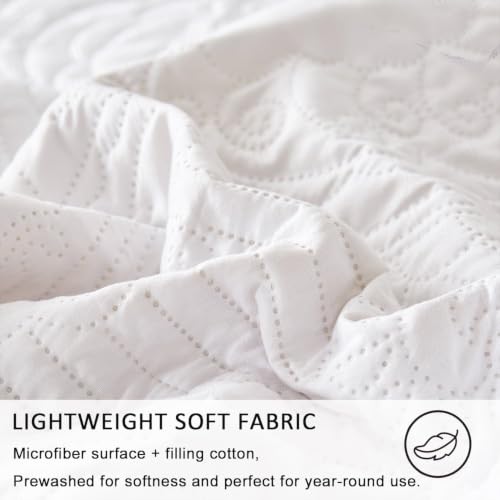 3-Piece White Daybed Cover Set - Twin Size Microfiber Quilt Bedding