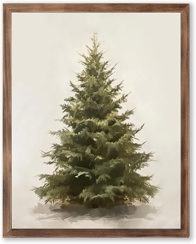 OBTRTS Christmas Wall Art Poster 10x8 Inches Rustic Pine Botanical Holiday Decor