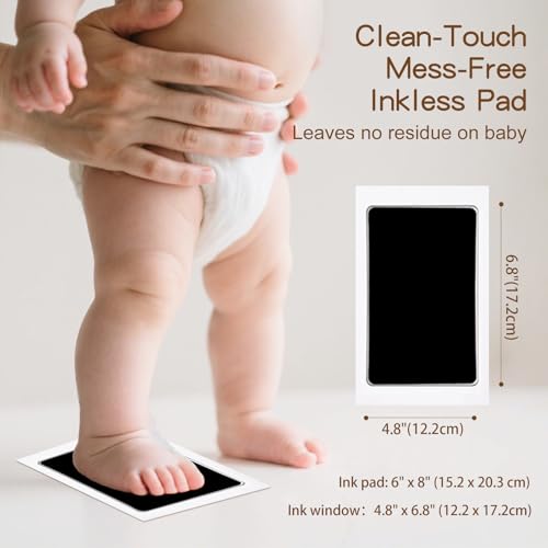 Jumbo Inkless Baby Hand and Footprint Kit - Clean Touch Ink Pad with 16 Cards