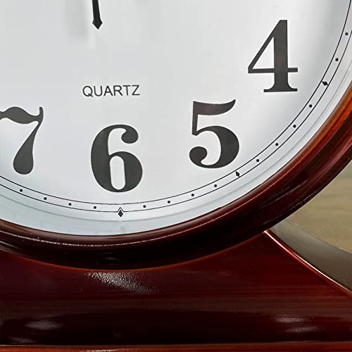 10-Inch Retro Desk Clock, Silent Battery-Operated Mantel Clock