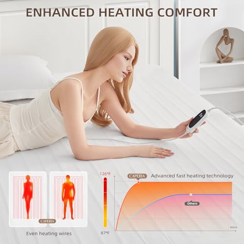 Heated Mattress Pad Twin XL - 9 Heat Settings, Auto Off, Machine Washable
