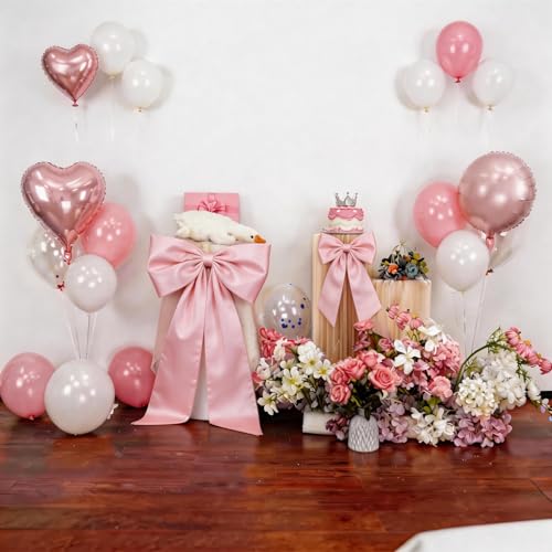 Pink Bow Wall Decor 2-Pack - Large & Small Coquette Room & Party Backdrop