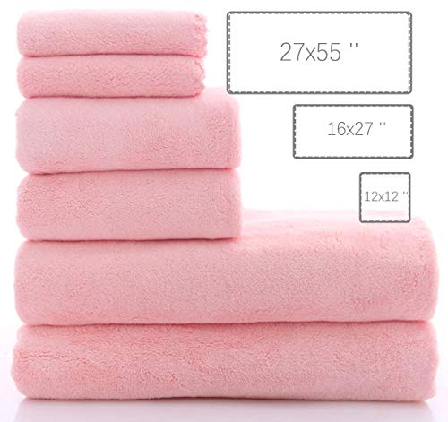 MOONQUEEN Ultra Soft Microfiber Towel Set - Quick Dry Bath Towels, 6 Pcs