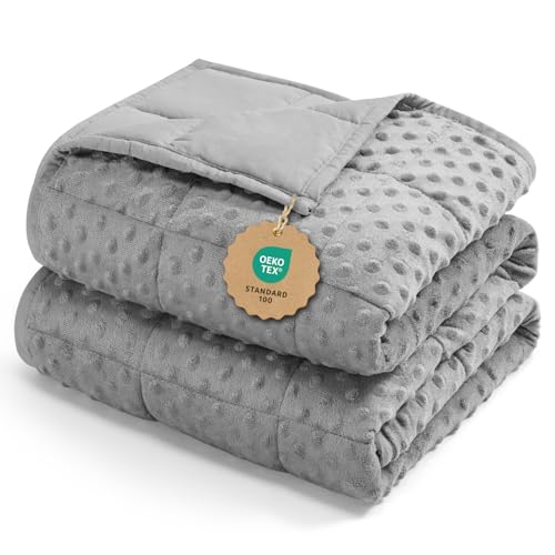 15lbs Weighted Blanket for Adults, 60x80 Queen Size Reversible Minky Dot