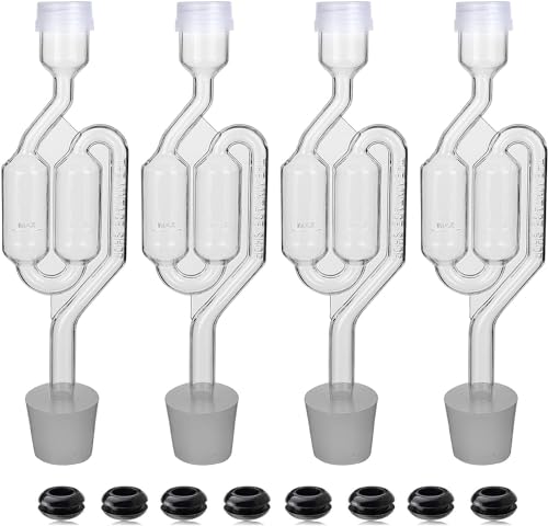 Fermentation Air Lock Set with Stoppers and Grommets for Brewing Wine and Beer