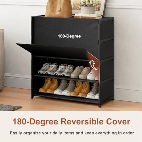 5-Tier Shoe Cabinet with Door - 20-Pair Dustproof Shoe Storage Rack