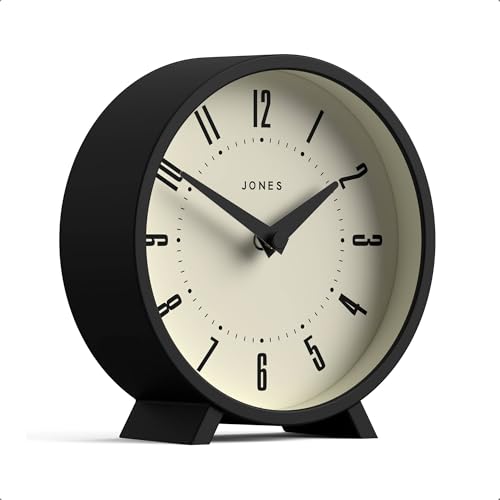 Modern Round Desk Clock, Retro Style Mantel Clock with Quartz Movement