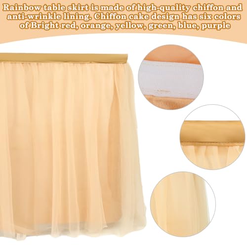 Tioncy Champagne Tulle Desk Skirt for Teacher & Classroom Tables - 6 ft x 30 in