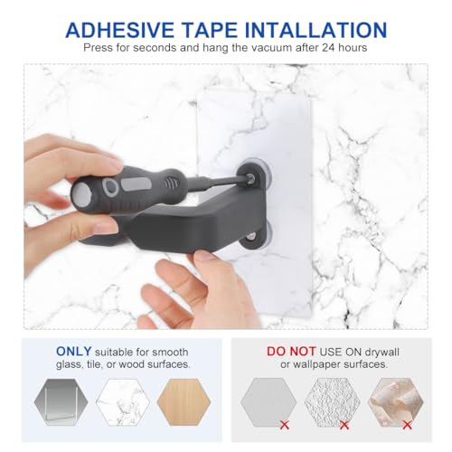 Universal Cordless Stick Vacuum Wall Mount Holder - Drill or Adhesive