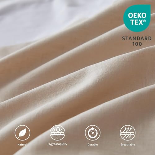 French Linen Blend Wrap Around Bed Skirt - 14-Inch Drop Queen Size