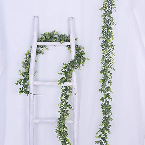 Artificial Eucalyptus Garland 2-Pack, 6ft Faux Greenery Vines for Wall Decor
