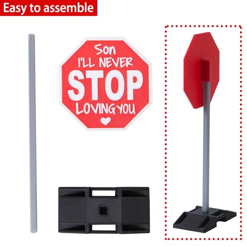 APLUSWER Son I'll Never STOP Loving You Sign - Red Son Desk Plaque Gift from Mom Dad