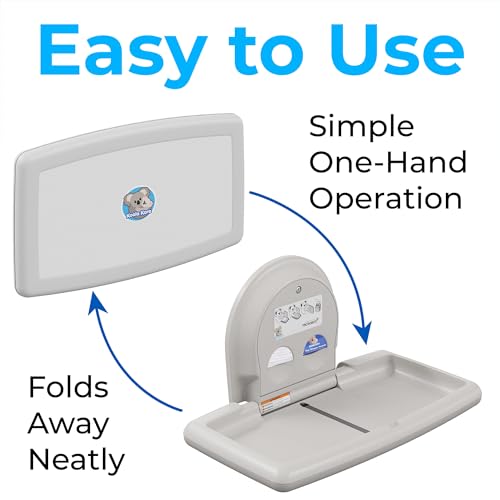 Horizontal Wall-Mounted Baby Changing Station - White Granite