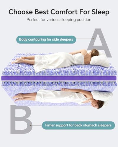 ChiXpace 4 Inch Queen Memory Foam Mattress Topper - Dual Layer Gel Pillow Top