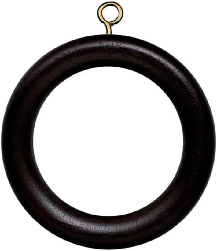 24-Pack Black Wooden Curtain Rings, 2.2-Inch Inner Diameter Beechwood Rings