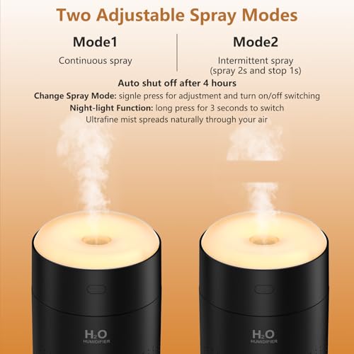 Small Plant Humidifier Indoor Black 350ml USB Mini Desktop Humidifier
