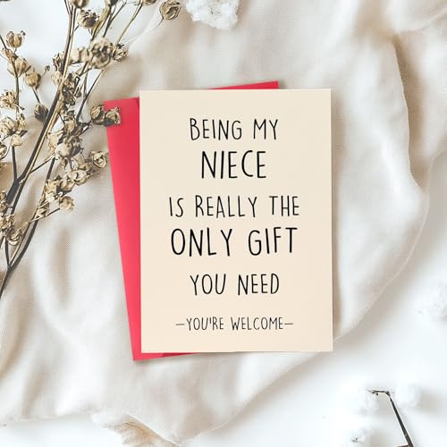 ACH-066 Funny Niece Birthday Card with Envelope - Perfect Gift for Niece