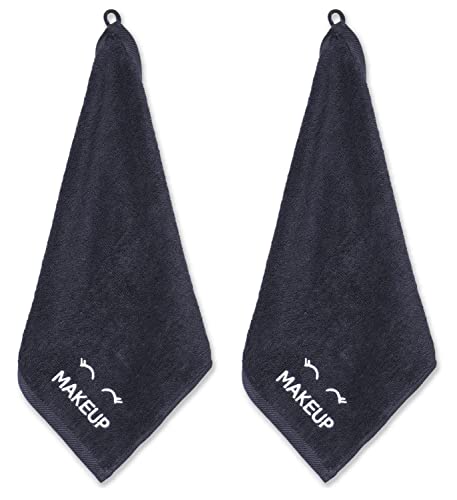 White Classic Bleach Safe Black Makeup Washcloths 6 Pack - 13x13 Cotton