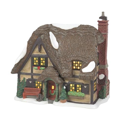 Dickens Village Master Thatcher's Cottage Lit Porcelain Building, 6.5 Inch