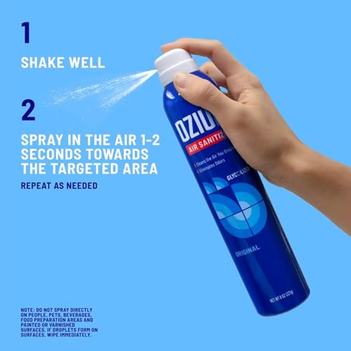 Ozium 0.8 oz. Air Sanitizer & Odor Eliminator for Homes, Cars, Offices and More, Original Scent, Pack of 6