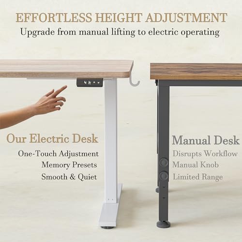 Electric Adjustable Sewing Table, 63" x 24" Standing Craft Desk with Memory