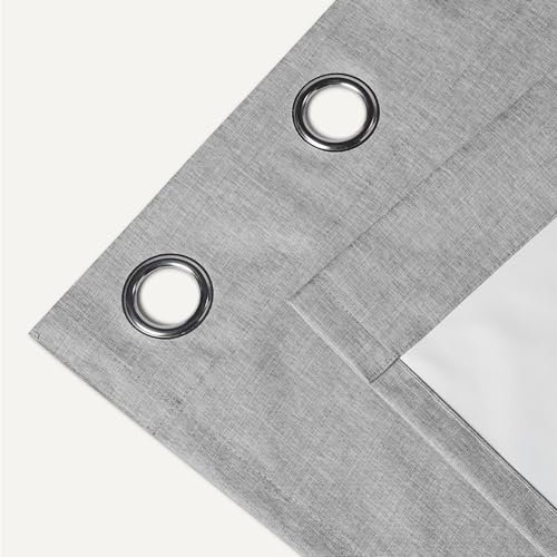 Blackout Curtains with Grommets, Noise Reducing, 52x84 Inches, Dark Gray - Set of 2