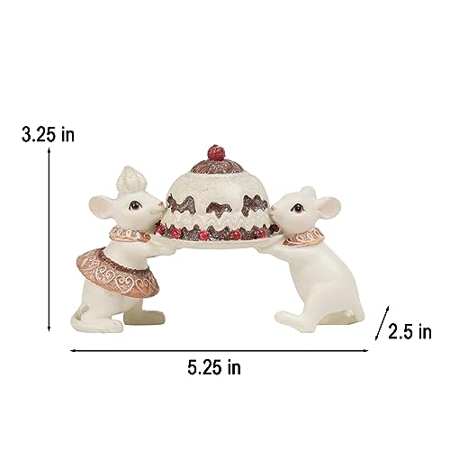 Cute Resin Christmas Mouse Figurine - Festive Indoor Tabletop Decor