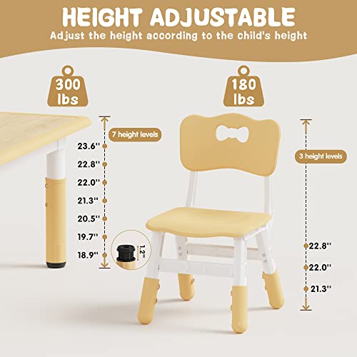 Adjustable Kids Table and 6 Chairs Set - Durable HDPE Activity Furniture