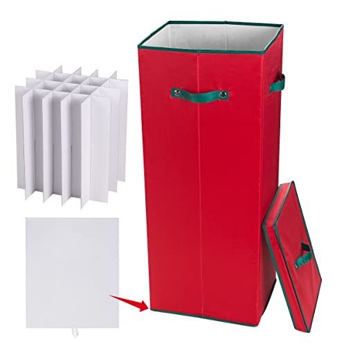 Wrapping Paper Storage Box Upright Container for 20 Rolls Red