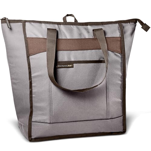 Rachael Ray Chillout Soft Cooler Bag, Large Reusable Insulated Grocery Bag with Zippered Top, Travel Tote for Hot or Cold Food, Grocery Tote Bag