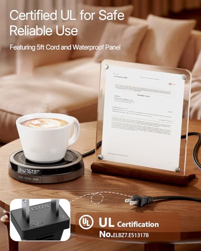 Smart Coffee Mug Warmer for Desk, 50W Cup Warmer with 4 Temps & 12H Timer