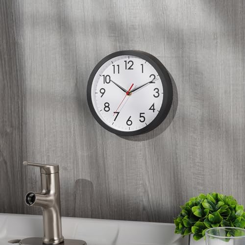 8-Inch Silent Wall Clock - Modern Small Battery Operated Analog Clock