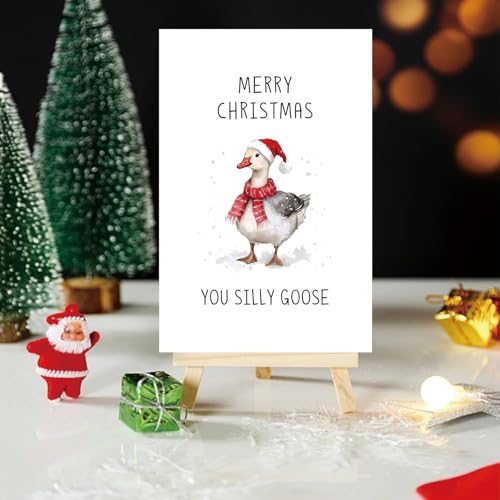 Funny Goose Christmas Card for Boyfriend Girlfriend — Variation #025, 8 x 5.3 inches, Blank Inside, RYYike