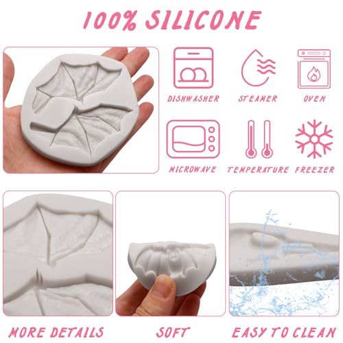 Caregene Grey Bat Silicone Fondant Molds Set of 3 – Halloween Skeleton Wing Molds